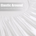 Satin Fitted Sheet Set Hotel 3 Pieces Fitted Sheet with Pillowcase, Art Silk Bedding Set-Luxury Soft Silky Sheets for Hair and Skin, Similar to Silk Fitted Sheets Set 3 Pieces(Super King,White)