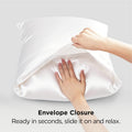 Silk Pillowcase for Hair and Skin Mulberry Silk Pillowcase Soft Breathable Smooth Both Sided Natural Silk Pillowcase with Envelope pocket Beauty Sleep Silk Pillow Case for Gift (2 Pack, Standard, White)