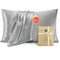 Silk Pillowcase for Hair and Skin Mulberry Silk Pillowcase Soft Breathable Smooth Both Sided Natural Silk Pillowcase with Envelope pocket Beauty Sleep Silk Pillow Case for Gift (2 Pack, Standard, Grey)