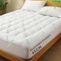800GSM Mattress Topper Viscose Derived from Bamboo, Thick Pillowtop Fitted Mattress Cover with 45cm Deep Skirt - Machine Washable Hypoallergenic(King,Green)