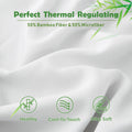 3 Piece Hotel Bamboo Cooling Fitted Sheet Set & Pillowcase -Ultra Soft 2000TC Breathable Fitted Bed Sheets Set with 37 Centimetre Deep Pocket-Cooling Sheets for Hot Sleepers(White,Double)