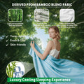 4 Piece Hotel Bamboo Cooling Sheet Set -Ultra Soft 2000TC Breathable Bed Sheets Set with 37 Centimetre Deep Pocket-Cooling Sheets for Hot Sleepers(Sky Blue,Double)