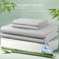 2 Piece Hotel Bamboo Cooling Fitted Sheet Set & Pillowcase -Ultra Soft 2000TC Breathable Fitted Bed Sheets Set with 37 Centimetre Deep Pocket-Cooling Sheets for Hot Sleepers(Silver-gray,King Single)
