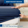 4 Piece Hotel Bamboo Cooling Sheet Set -Ultra Soft 2000TC Breathable Bed Sheets Set with 37 Centimetre Deep Pocket-Cooling Sheets for Hot Sleepers(Navy,Queen)