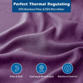4 Piece Hotel Bamboo Cooling Sheet Set -Ultra Soft 2000TC Breathable Bed Sheets Set with 37 Centimetre Deep Pocket-Cooling Sheets for Hot Sleepers(Purple,Super King)