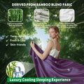 4 Piece Hotel Bamboo Cooling Sheet Set -Ultra Soft 2000TC Breathable Bed Sheets Set with 37 Centimetre Deep Pocket-Cooling Sheets for Hot Sleepers(Purple,Super King)