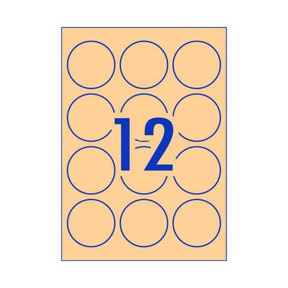 AVERY Label Rd Brn 60mm 12Up Pack of 15