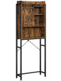 Bathroom Organiser Rack with Small Cabinet Steel Frame 64 x 24 x 171 cm Rustic Brown and Black