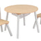 Round Table and 2 Chair Set for children (White Natural)