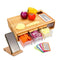 Large Bamboo Cutting Board and 4 Containers with Mobile Holder gift included for Home Kitchen