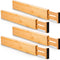 4 Pack Bamboo Adjustable Kitchen Drawer Dividers (Large, 44-55 cm)
