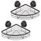 2 Pack Round Corner Shower Caddy Shelf Basket Rack with Premium Vacuum Suction Cup No-Drilling for Bathroom and Kitchen