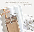 2 Pack Stainless Steel Adjustable 5 in 1 Pants Hangers Non-Slip Space Saving for Home Storage