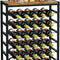 6-Tier Freestanding Wine Rack for 30 Bottles with Wood Countertop and Sturdy Metal Frame