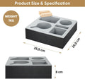 Wooden Couch Cup Holder Tray with Soft Silicone & Rotatable Phone Holder for Storaging Drinks & Snacks