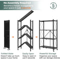 CARLA HOME 4-Tier Foldable Storage Shelf with Wheels for Kitchen, Garage, Pantry or Basement (Black)