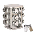 CARLA HOME Rotating Spice Rack Organizer with 12 Glass Jars for Kitchen Countertop