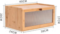 CARLA HOME Bamboo Bread Box, Kitchen Countertop Storage, Window Bread Holder