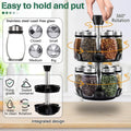 CARLA HOME Rotating Spice Rack Organizer with 12 Glass Jars for Kitchen Seasoning and Herb Storage