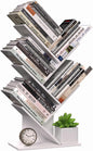 CARLA HOME 5-Tier Tree Bookshelf Storage Rack for Home Office or Bedroom (White)
