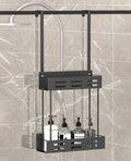 CARLA HOME Over the Door 2-tier Shower Caddy Organizer Shelf with Hooks for Bathroom