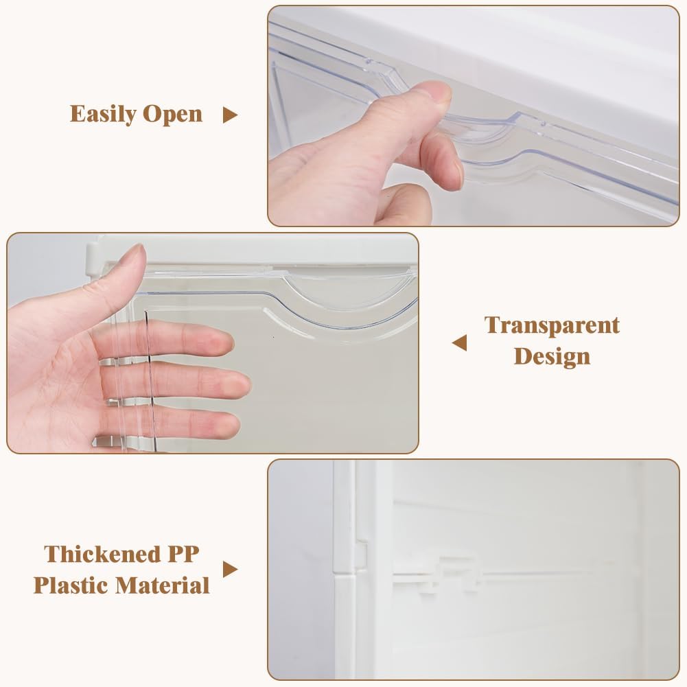 CARLA HOME 3-Tier Stackable Shoe Storage Box Organizer with Clear Door for Closet, Entryway or Cabinet