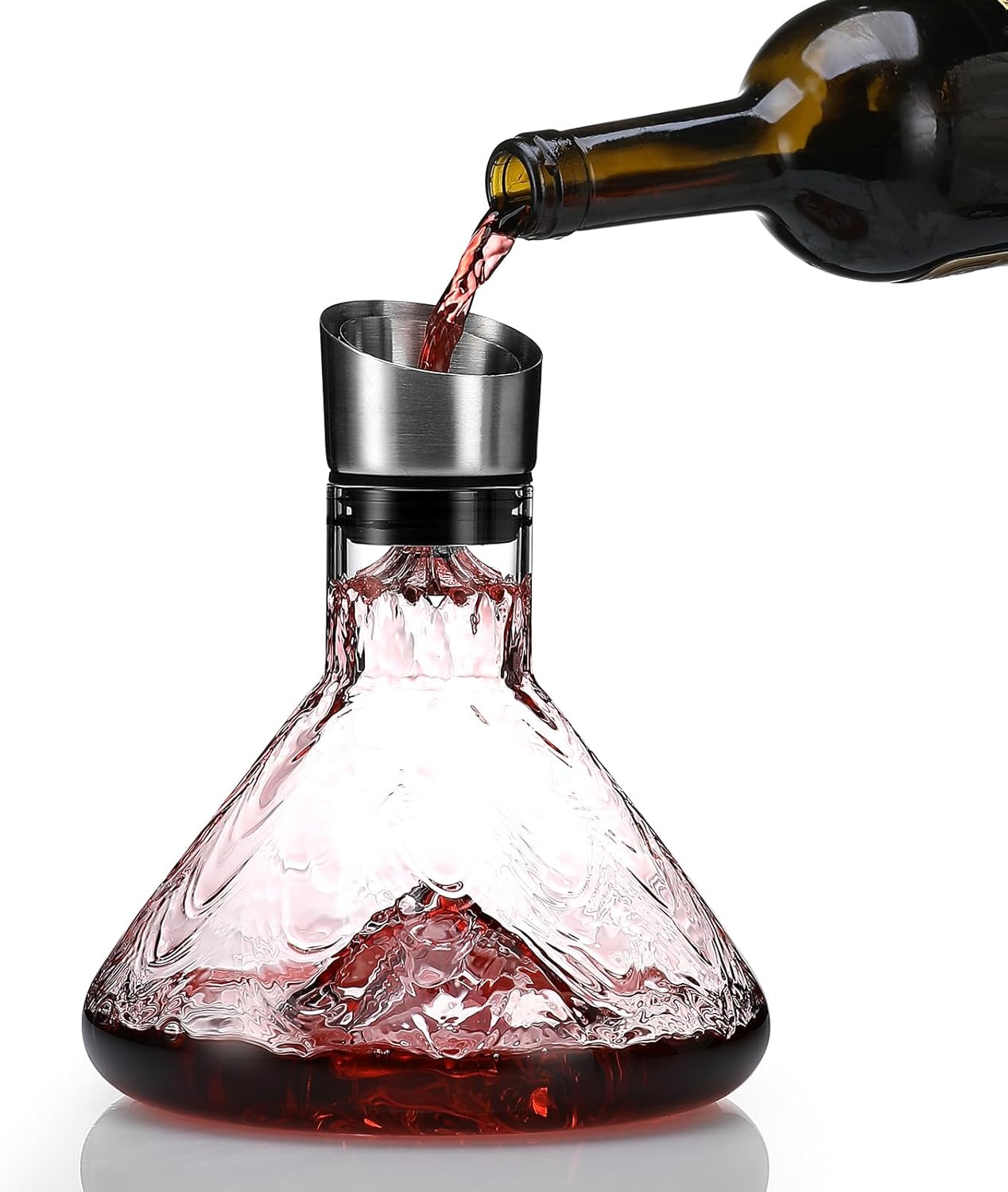 CARLA HOME Iceberg Wine Decanter with Aerator Filter and Lid