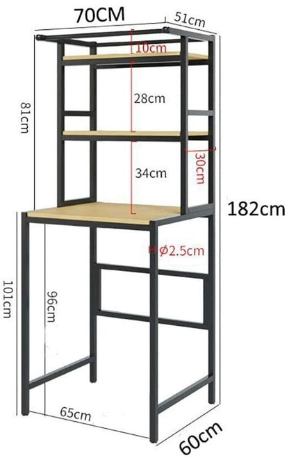 CARLA HOME 3-Tier Over Washing Machine Storage Rack Laundry Shelf Organizer for Bathroom or Toilet (Black)