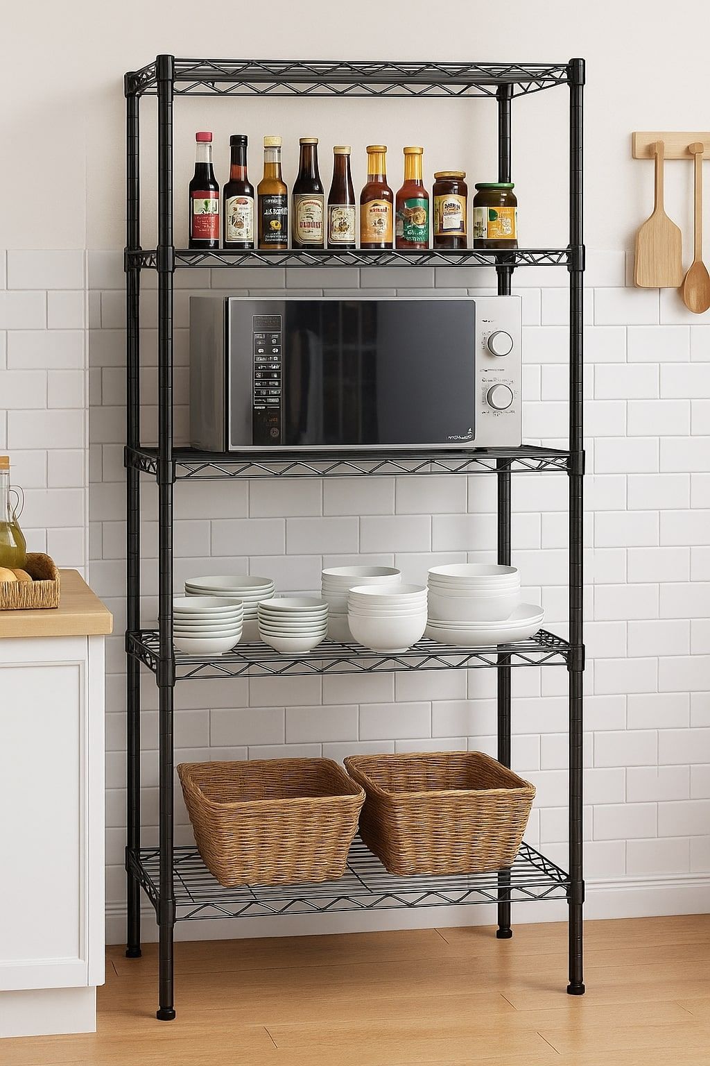 CARLA HOME 5-Tier Adjustable Metal Storage Shelves Wire Rack Organizer for Kitchen, Pantry, Bathroom or Laundry Room (60cm W x 40cm D x 176cm H)