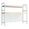CARLA HOME  2-Tier Metal Desktop Hutch Bookshelf with Grid Panel for Computer Desk and Office Countertop