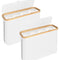 CARLA HOME 2 Pack Toilet Paper Storage Basket Holds Up to 12 Rolls with Bamboo Lid and Handle for RV Closet (White)