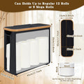 CARLA HOME 2 pack Toilet Paper Storage Basket Holds Up to 12 Rolls with Bamboo Lid and Handle for RV Closet (Black)