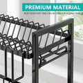 CARLA HOME Dish Drying Rack 2-Tier Kitchen Drainer with Drainboard