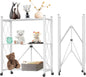 CARLA HOME 3-Tier Foldable Storage Shelf with Wheels for Kitchen, Garage, Pantry or Basement (White)