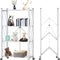 CARLA HOME 4-Tier Foldable Storage Shelf with Wheels for Kitchen, Garage, Pantry or Basement (White)