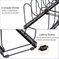 CARLA HOME Expandable Pot and Pan Organizer Rack for Cabinet with 10 Adjustable Dividers, Lid & Cookware Holder for Kitchen Pantry or Countertop Storage