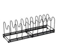 CARLA HOME Expandable Pot and Pan Organizer Rack for Cabinet with 10 Adjustable Dividers, Lid & Cookware Holder for Kitchen Pantry or Countertop Storage