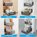 CARLA HOME 2 Pack Pullout Cabinet Kitchen Organizer Drawers with No-Drilling and Adhesive Design for Pantry & Cabinets