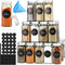 CARLA HOME 24 Glass Spice Jars with Lids, Shaker Tops, 180 Spice Labels, White Pen & Funnel for Kitchen Organization, Spice Rack, Seasoning & Herb Storage