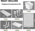 CARLA HOME Pegboard Wall Organizer Kit with 3 Modular Panels & 17 Accessories for Office, Gaming & Craft Storage