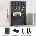 CARLA HOME Desk Pegboard Organizer Kit  with Hooks, Tray & Mount Ideal for Office, Gaming Setup & Home Workspace Organization (Black)
