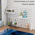 CARLA HOME Desk Pegboard Organizer Kit  with Hooks, Tray & Mount Ideal for Office, Gaming Setup & Home Workspace Organization (White)