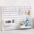CARLA HOME 2 Pack Desk Pegboard Organizer Kit  with Hooks, Tray & Mount Ideal for Office, Gaming Setup & Home Workspace Organization (White)