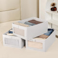 CARLA HOME 6 Pack Closet Storage Bins with Clear Window for Shelves, Clothes, Toys, Wardrobe & Bedroom Organization