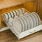 CARLA HOME Pull Out Dish Rack for Kitchen Cabinet with Slide Out Drawer Organizer for Plates, Bowls & Utensils
