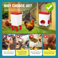 CARLA HOME Automatic Chicken Feeder Waterer Set with 8KG Food 7L Water Capacity for Coop, Chickens, Ducks, Quails (Red)