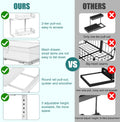 CARLA HOME 2 Tier Under Sink Organizer Pull Out Sliding Cabinet Storage Shelf with Height Adjustable for Kitchen, Bathroom or Laundry Room (White)