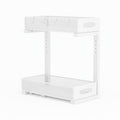 CARLA HOME 2 Tier Under Sink Organizer Pull Out Sliding Cabinet Storage Shelf with Height Adjustable for Kitchen, Bathroom or Laundry Room (White)