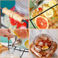 CARLA HOME 5L Glass Drink Dispenser with Metal Stand, Wide Mouth Beverage Jar & Stainless Steel Tap for Lemonade, Iced Tea, Water & Fruit-Infused Drinks
