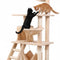 CARLA HOME 141cm Cat Tree Tower for Indoor Cats with Plush Perch, Ladder, Sisal Scratching Posts, Hammock & Condo for Kittens & Adult Cats (Beige)